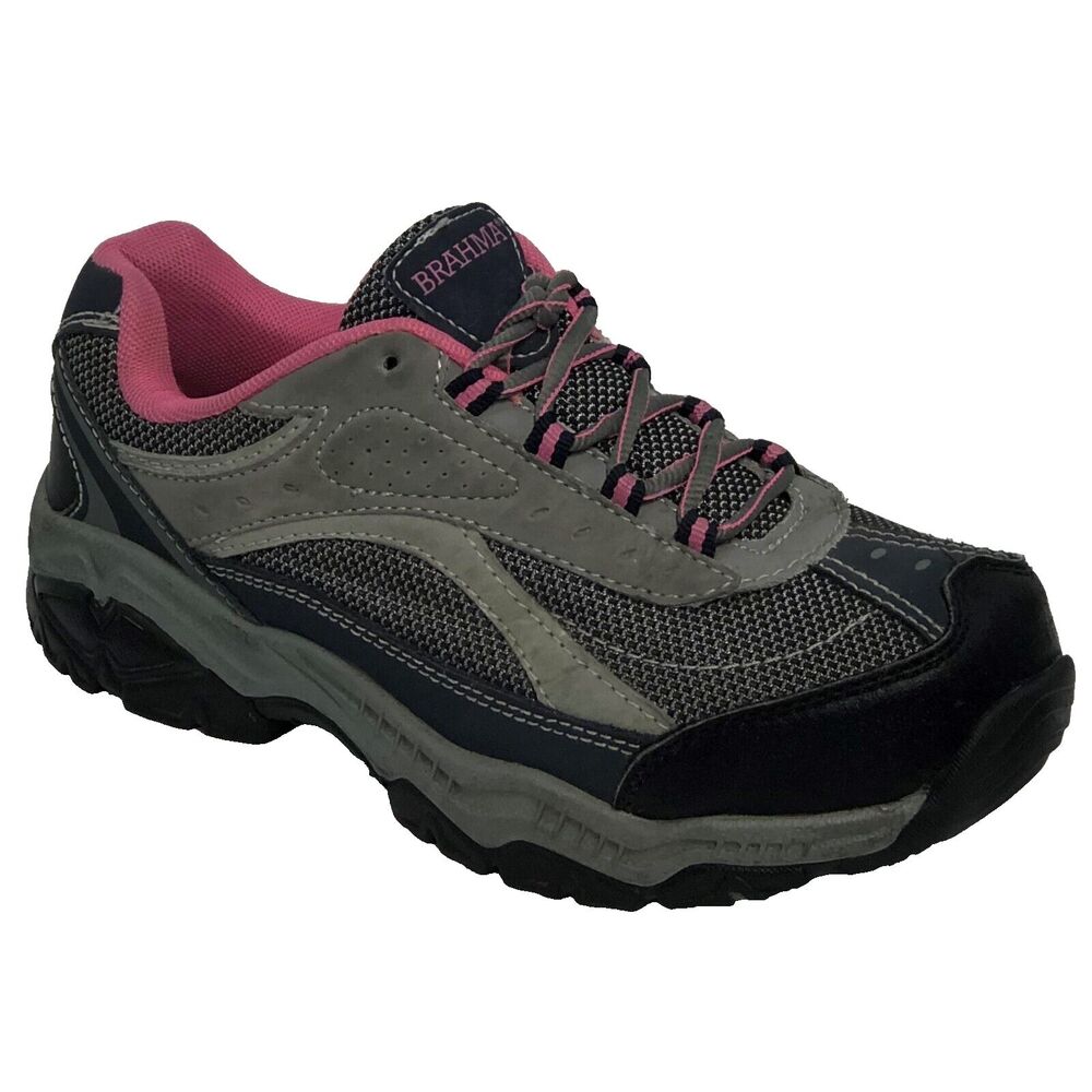 Brahma Shoes Womens Size 7.5 Gray Low Steel Toe Work F2413-11 Leather Non-Slip